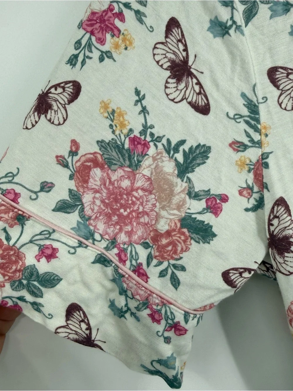 Posh Peanut Womens Floral Bamboo Pajama Set Size Small Petite 2-piece Butterfly